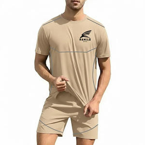 High Quality Men Shirt and Short <b>Twin</b> <b>Sets</b> Casual Button Down Beach Wear Short Sleeve <b>Twin</b> <b>Set</b> - Product Image 2
