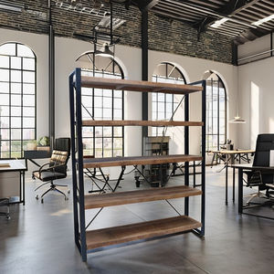 Super Septembre : Bibliothèques et Vitrines Modernes Extensibles en Bois Massif à 5 Niveaux pour Salon - Product Image 1