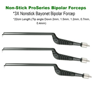 Forceps bipolaires angulaires antiadhésifs de 22 cm, style Silver Glide, autoclavables, réutilisables, instruments chirurgicaux électrochirurgicaux - Product Image 1