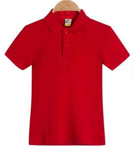 T-shirt polo en tricot respirant à col rond pour enfants, en polyester/coton, manches courtes - Product Image 6