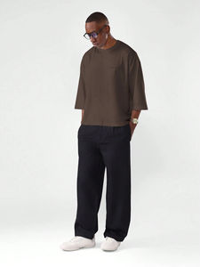 เสื้อยืดโอเวอร์ไซส์ทรงหลวมสำหรับผู้ชาย ผ้าฝ้ายเนื้อนุ่ม ปรับแต่งได้เต็มที่ ราคาประหยัด - Product Image 5