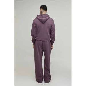 Top Quality Trending Zipper Tracksuit 100% Cotton Custom Logo Oversized Tracksuit <b>Flared</b> <b>Trouser</b> and Hoodie Tracksuit For <b>Men</b> - Product Image 2