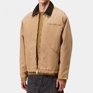 Unisex Bomber <b>Jackets</b> Custom Outdoor Winter <b>Zip</b>-<b>Up</b> Vintage Canvas Detroit Front for Wholesale Price - Product Image 6