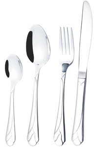Ensemble de couverts en acier inoxydable, moderne, luxueux, argenté, durable, réutilisable, poli miroir, avec poignées, pour la table à manger à la maison et la décoration de mariage - Product Image 2
