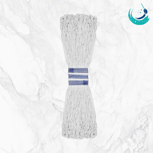 KSR Multi-Ply Cotton Yarn Mop Head Replacement 3 Top 1" White Bands Looped End Design Self-Wringer Durable Eco-friendly Reusable - Product Image 1