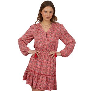 Vestido Mini con Estampado Floral para Mujer, Vestido con Mangas Abullonadas - Product Image 1