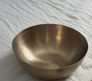 <b>Tibetan</b> <b>Singing</b> <b>Bowl</b> Vintage Handcrafted Brass <b>Bowl</b> Large Rustic Brass Kansa <b>Bowl</b> Antique Brass Serving <b>Bowl</b> Riwaayat Brass - Product Image 1