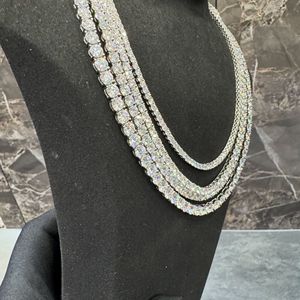 สร้อยคอเทนนิสแบบกำหนดเองได้ Iced Jewelz ประดับเพชรคุณภาพสูง เงินแท้ 925  ทรงเหลี่ยมเจียระไน  พร้อมเคลือบเงิน - Product Image 5