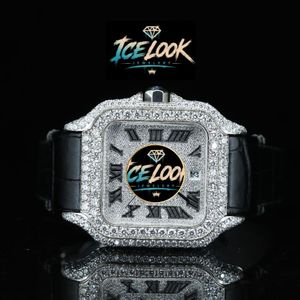 Montre à quartz avec cadran en acier inoxydable, lunette en cristal, chiffres romains analogiques, 20 mm, montre-bracelet de luxe unisexe, aspect diamant, bijoux de mode - Product Image 1