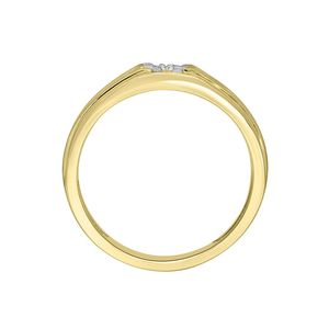 Anillo de Boda para Hombre de Oro Amarillo de 14K con Cuatro Piedras de Diamantes Cultivados en Laboratorio - Product Image 3