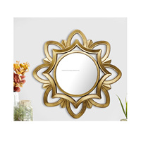 Espejo de Pared con Marco Metálico, Diseño Moderno y Lujoso, Hecho a Mano, Duradero, para Decoración del Hogar y Hoteles, Exportado de la India