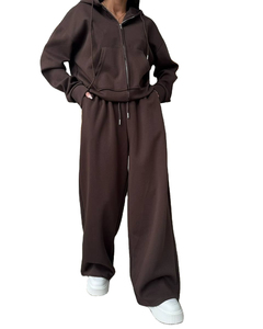 Survêtement ample et élégant pour femme, sweat à capuche surdimensionné en coton épais, respirant, confortable, unisexe - Product Image 1