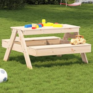 Tavolo da Picnic in Legno di Pino Massiccio Colore Naturale - Product Image 1
