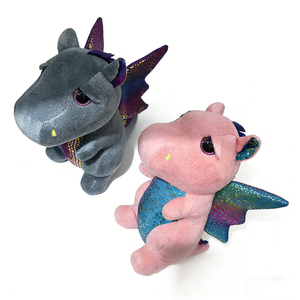Peluche de dragon mignonne personnalisée, peluche de dragon scintillante, poupée en peluche de dragon ailé fantastique, ensemble de deux peluches de dragons - Product Image 4