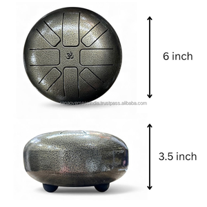 กลองเหล็ก Om Steel Tongue Drum 8 โน้ต พรีเมียม พร้อมไม้ตี สำหรับการทำสมาธิ โยคะ เสียงบำบัด การบำบัดด้วยเสียง การผ่อนคลาย ของขวัญ - Product Image 3