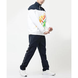 Conjunto deportivo de algodón con cuello redondo, chándal deportivo para hombre y mujer, negro, 2 piezas, chándal unisex, conjunto de chándal con logo personalizado. - Product Image 2