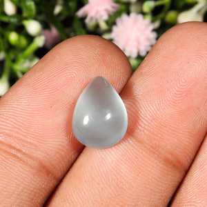 Aigue-marine naturelle cabochon en forme de poire, pierre précieuse bleu-vert pour bijoux - Product Image 1