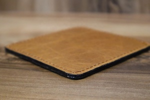 Genuine Leather <b>Cup</b> Coaster Promotional Square Leather Drink Coffee Tebal Coasters <b>Customized</b> Logo - Product Image 4