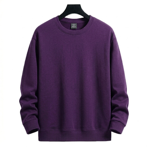 Wholesale Custom Unisex Hoodie Long Sleeve T Shirt Knitted Regular Fit Casual Spring Autumn Solid Color OEM - Product Image 2