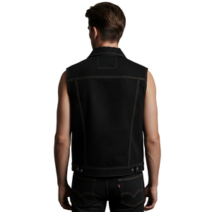 Chaleco Vaquero sin Mangas para Hombre, Chaqueta Casual de Algodón con Botones Delanteros y Diseño de Bolsillos - Product Image 2
