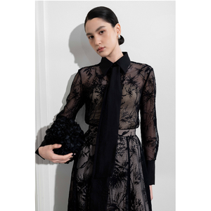 New Collection <b>Women's</b> Blouses Shirts Slim Fit HAUTE LACE <b>TOP</b> ODM Support FLORAL <b>MESH</b> LACE Blouses Elegant <b>Women</b> From WhiteAnt - Product Image 1