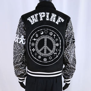 Chaqueta Varsity de Invierno para Hombre, Estilo Urbano Deportivo, Bordado Chenille, Parches Modernos, Lana, Estilo Cool, Superventas - Product Image 2