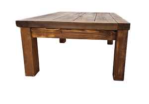 Mesa de Centro Clásica Rústica de Madera Maciza con Tablero Estilo Plancha, Patas Resistentes y Acabado con Vetas Naturales para Muebles de Sala - Product Image 4