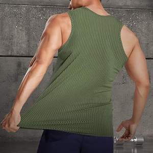 Chaleco Deportivo Transpirable con Orificios de Contraste de Color, Camisetas sin Mangas Elásticas Acanaladas Transpirables para Fisicoculturismo y Fitness en Stock - Product Image 2