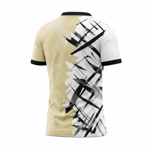 Maillot de football personnalisé par sublimation pour homme, manches courtes, col rond, anti-humidité, imprimé géométrique, vêtement de sport en polyester - Product Image 5