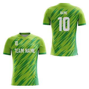 Conjunto de Uniforme de Fútbol para Hombre, Color Verde, Manga Corta, Cuello en V, Poliéster que Absorbe la Humedad, Corte Atlético, Nombre del Equipo Impreso - Product Image 6
