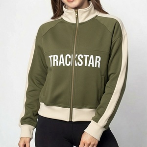 <b>Women's</b> <b>Navy</b> for Color Block TRACKSTAR <b>Zip</b>-<b>Up</b> Hooded Fleece Pullover Streetwear Sweatshirt Winter Wholesale - Product Image 2