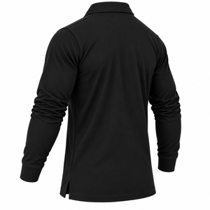 Polo de Manga Larga para Hombre de Alta Calidad, Camisa de Golf Clásica de Piqué, Cuello Plano, Color Sólido, Polo Deportivo Personalizado para Hombre - Product Image 6