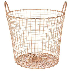 Stylish Oval Mesh <b>Laundry</b> Hamper On Wheels Black Metal Storage For Bathroom And Bedroom Rolling Clothes Home & Hotels Supply - Product Image 6