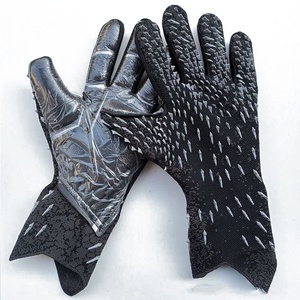 Football Goalkeeper Gloves Full Finger Non-Slip Breathable PU Leather Silicone Unisex Sports Adjustable Wrist <b>Strap</b> Pull Closure - Product Image 1