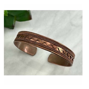 Nueva llegada de brazalete floral de cobre puro, pulsera de cobre hecha a mano, brazalete de cobre sólido puro a precio al por mayor - Product Image 3
