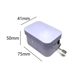 Purple Rectangle Tin <b>Box</b> Music Wind Up <b>Metal</b> Storage Case Sliding Lid Tinplate Container for Pills Mints Gifts - Product Image 1