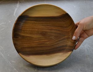 Natural Grain Wooden Dinner <b>Plate</b> With Elegant Design For Kitchen Restaurant Catering And Banquet Service - Product Image 4