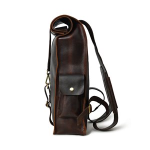 Sac à dos en cuir durable à fermeture enroulée, en cuir de vache véritable, sac à dos de voyage pour homme, sac pour ordinateur portable vintage, design robuste LTBP-0085 - Product Image 6
