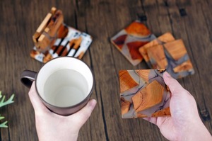High Quality Holder Set coaster Customize Square Round <b>Epoxy</b> Wood <b>Resin</b> Coaster from India - Product Image 5