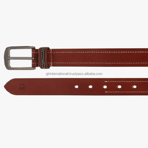 2024 nueva moda diseño personalizado hombres cuero de grano completo vestido cinturón hecho a mano cuero de vaca cinturones casuales para unisex - Product Image 5