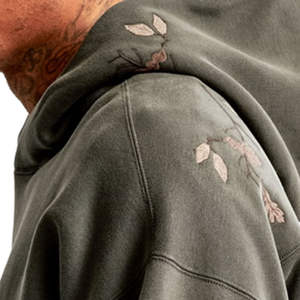 Hoodie court thermique pour homme, imprimé en relief, 900 1000 1800 GSM, épais, double couche, haute qualité, luxe, vente en gros - Product Image 4