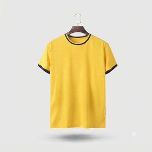 T-shirt pour homme à col rond en coton 100% - Dernier design - Impression sérigraphique - Épaules tombantes - Logo personnalisé - Respirant - Haute qualité - Product Image 3