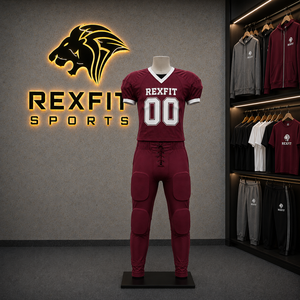 Ensemble de maillot et pantalon de football américain unisexe Rexfit, sublimé, respirant, en mesh, col en V, sans manches, évacuant l'humidité, élastique - Product Image 1