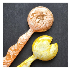 Cuchara de Servir de Resina Naranja y Amarilla Hecha a Medida, Accesorios Decorativos Ecológicos para Mesa, 2 Piezas y Precio Accesible - Product Image 5