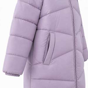 Manteau long à capuche pour femme, couleur unie, fermeture éclair, veste d'hiver épaisse et chaude, vêtements d'extérieur décontractés avec poches - Product Image 5