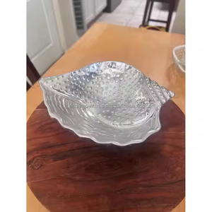 Bol rond pour la décoration de la maison Plat de service en aluminium martelé Plat de service en aluminium moulé pour événements ou événements spéciaux - Product Image 5