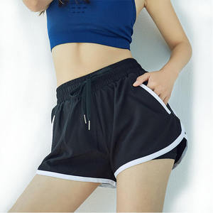 Shorts Negros para Mujer, Shorts Sexys de Moda, Shorts de Yoga, Shorts Deportivos con Logotipo Personalizado, Shorts de Poliéster para Entrenamiento, Correr y Hacer Ejercicio - Product Image 1