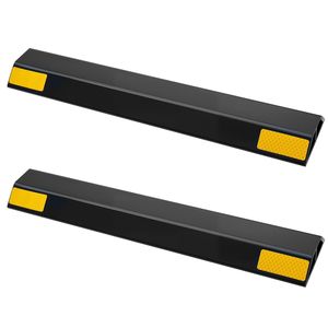 Set di 2 Ferma-Parcheggio Robusti da 18 Pollici con Strisce Riflettenti per Garage e Veicoli, Ausilio Premium per il Parcheggio in PP Curb - Product Image 1