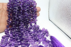 AAA Grade African <b>Amethyst</b> Drop Shape Beads 6-8 MM 8 Inch Natural Gemstone For Jewelry Making At Wholesale Price - Product Image 1