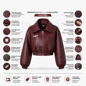 Women's New Fashion Long Sleeve Stand Leopard PU Leather Biker Jacket Solid Color Turn-down Collar <b>Zipper</b> Casual for Spring - Product Image 5